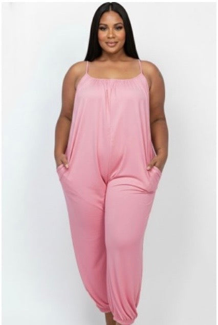 Plus Size Sleeveless Jogger Jumpsuit