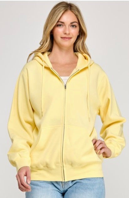 Oversized Fleece Boyfriends Fit Zip Up Jacket