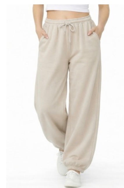 Fleece 90's Oversized Fit Elasticated Waist Sweatpants