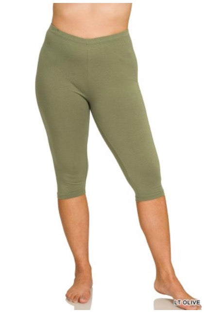Plus Premium Cotton Capri Leggings