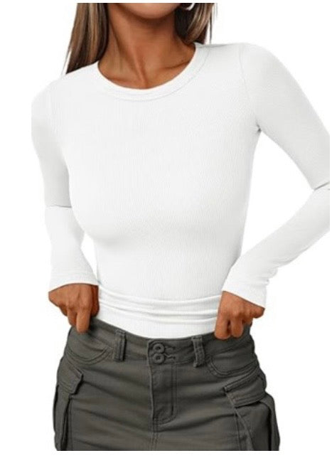 Ribbed Long Sleeve Shirt Top