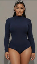 Ribbed Long Sleeve Mock Neck Bodysuit