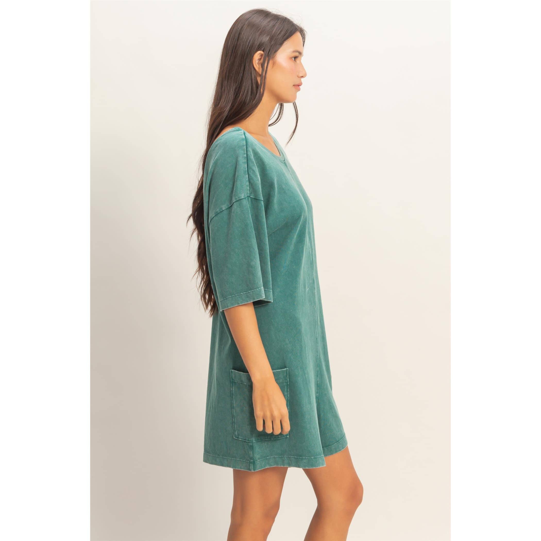 Mineral Washed V-Back Romper