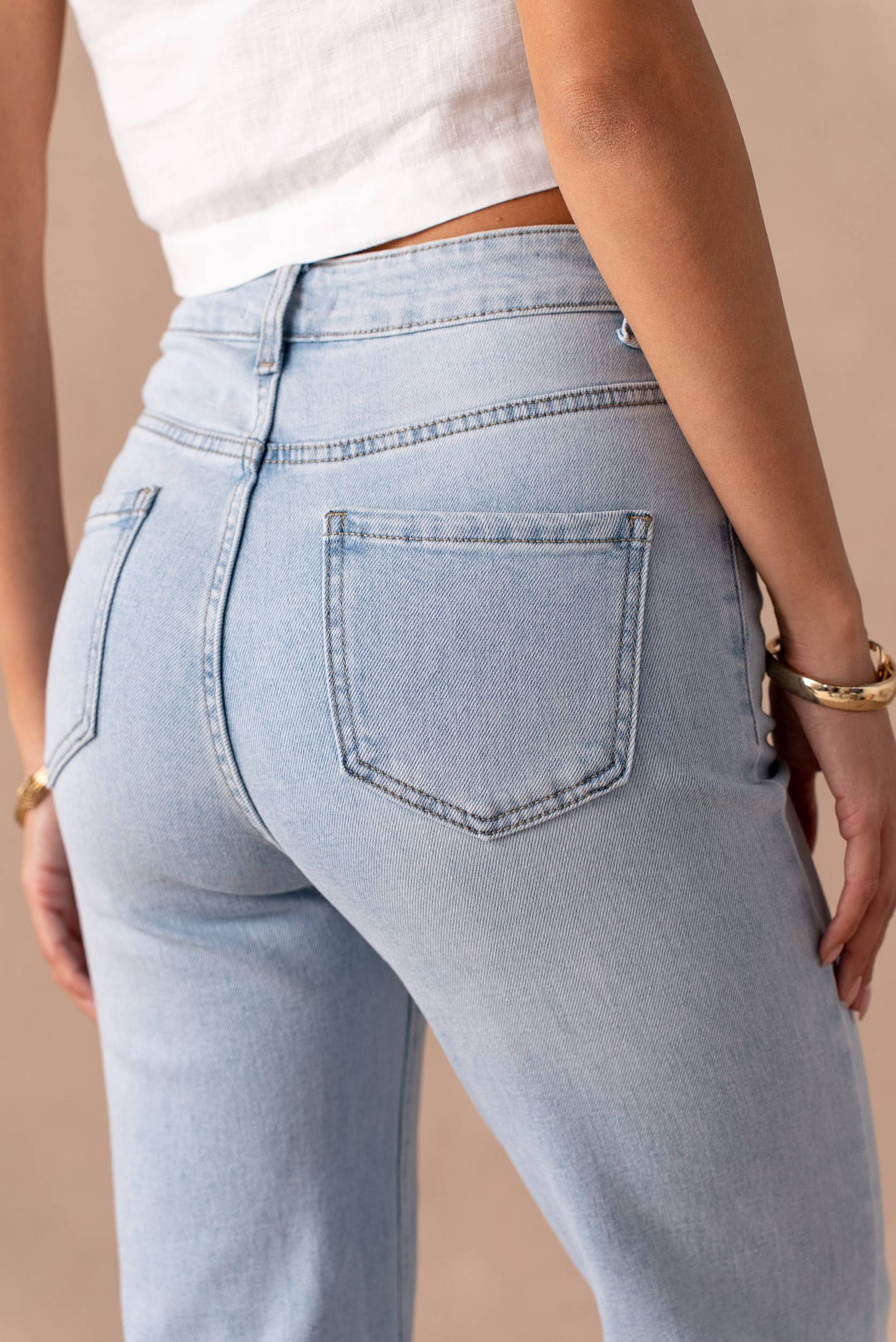 Wide leg split jeans