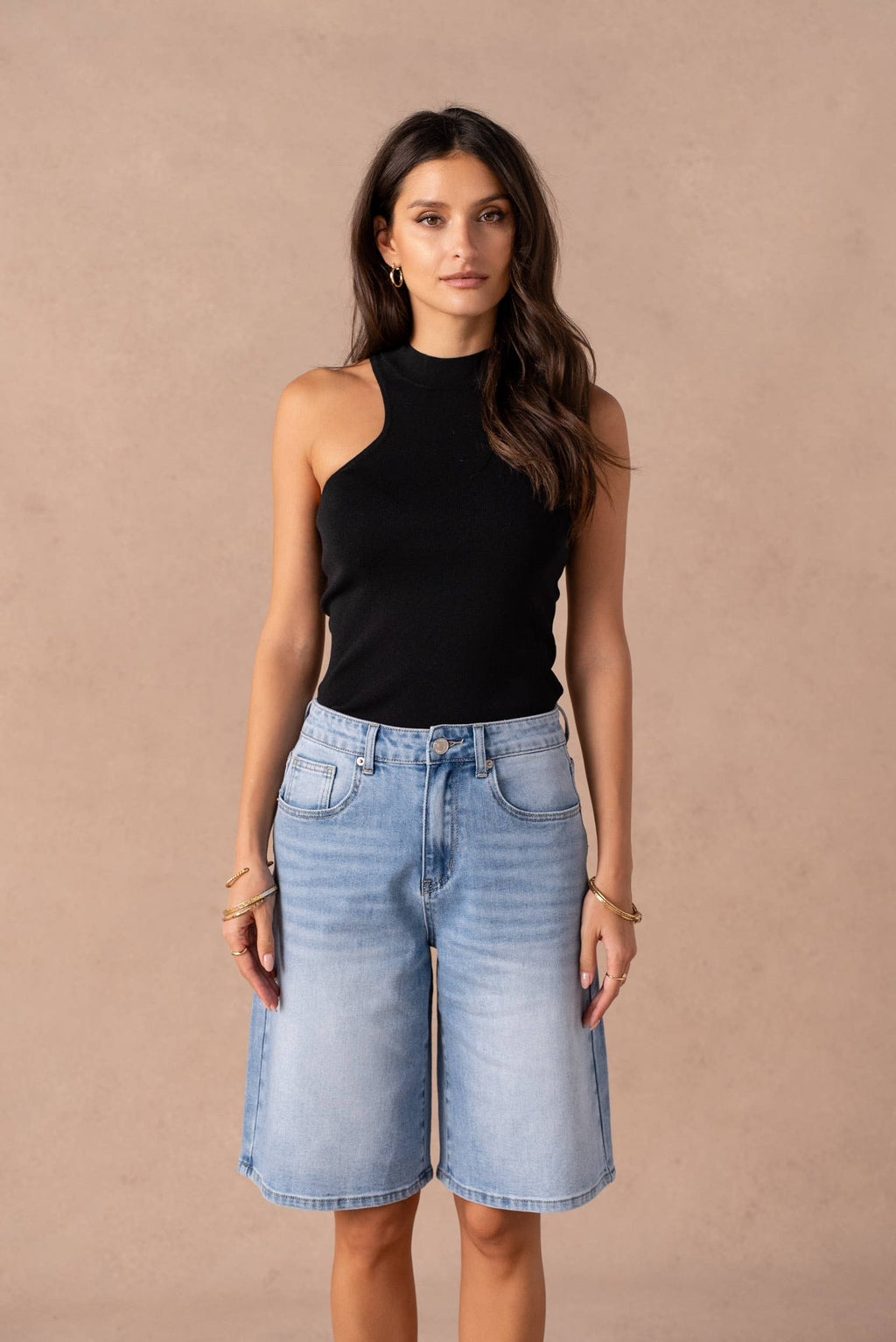 Denim Bermuda shorts