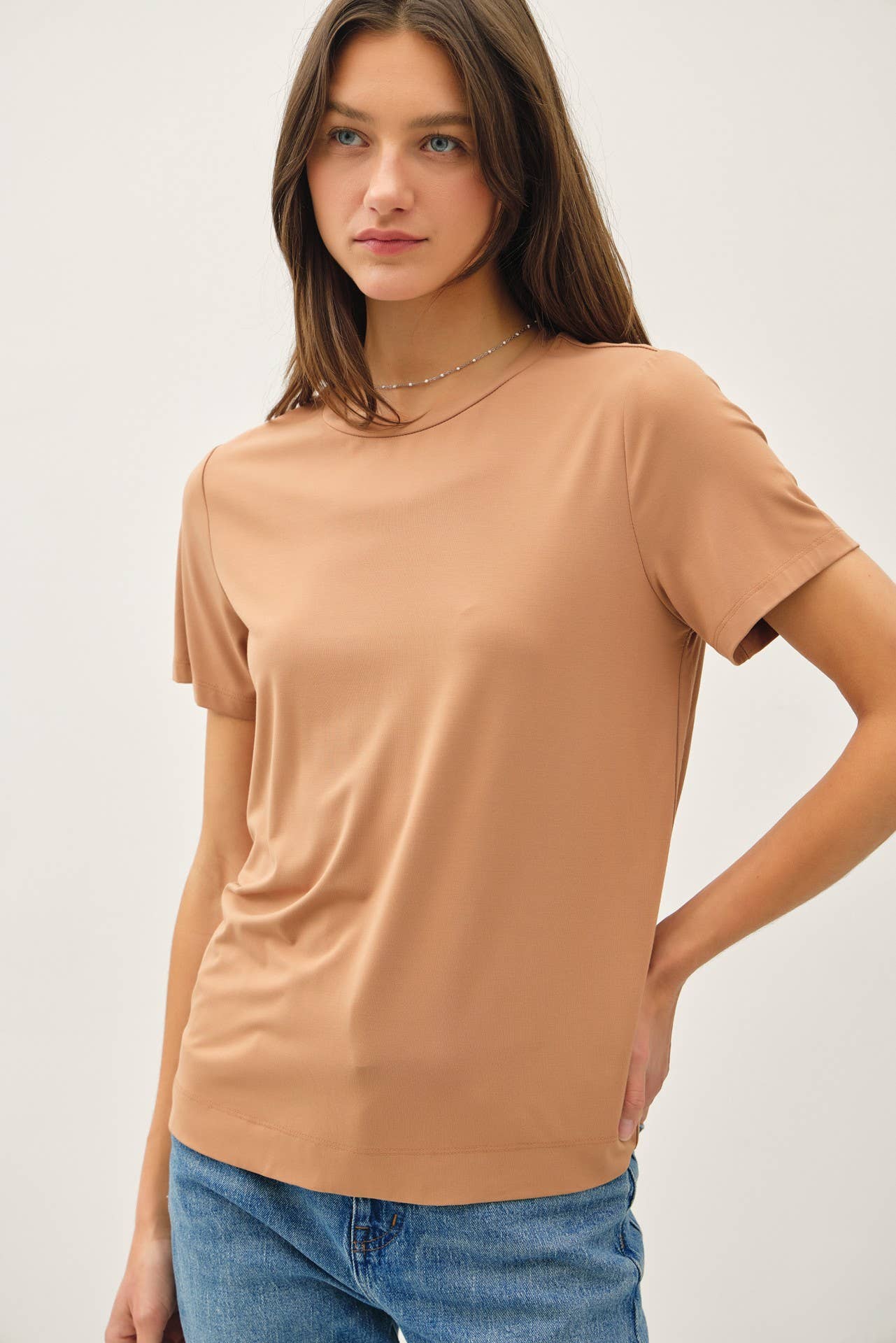NEW COLOR-BAMBOO/MODAL BASIC ROUND NECK T-SHIRT