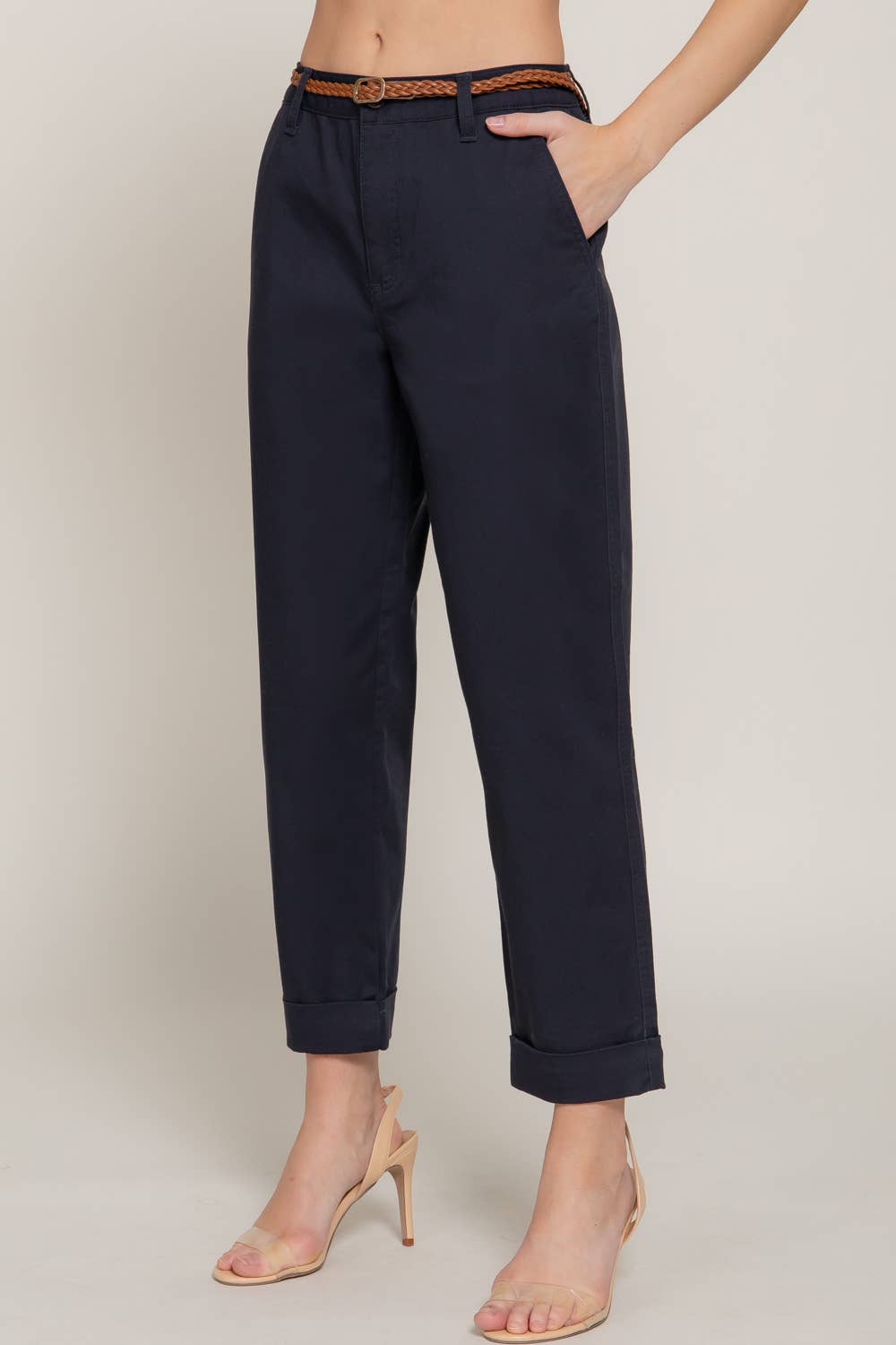 Chino Pants with Braided Belt