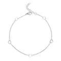18K Gold PVD Stainless Station Hearts Chain Anklet