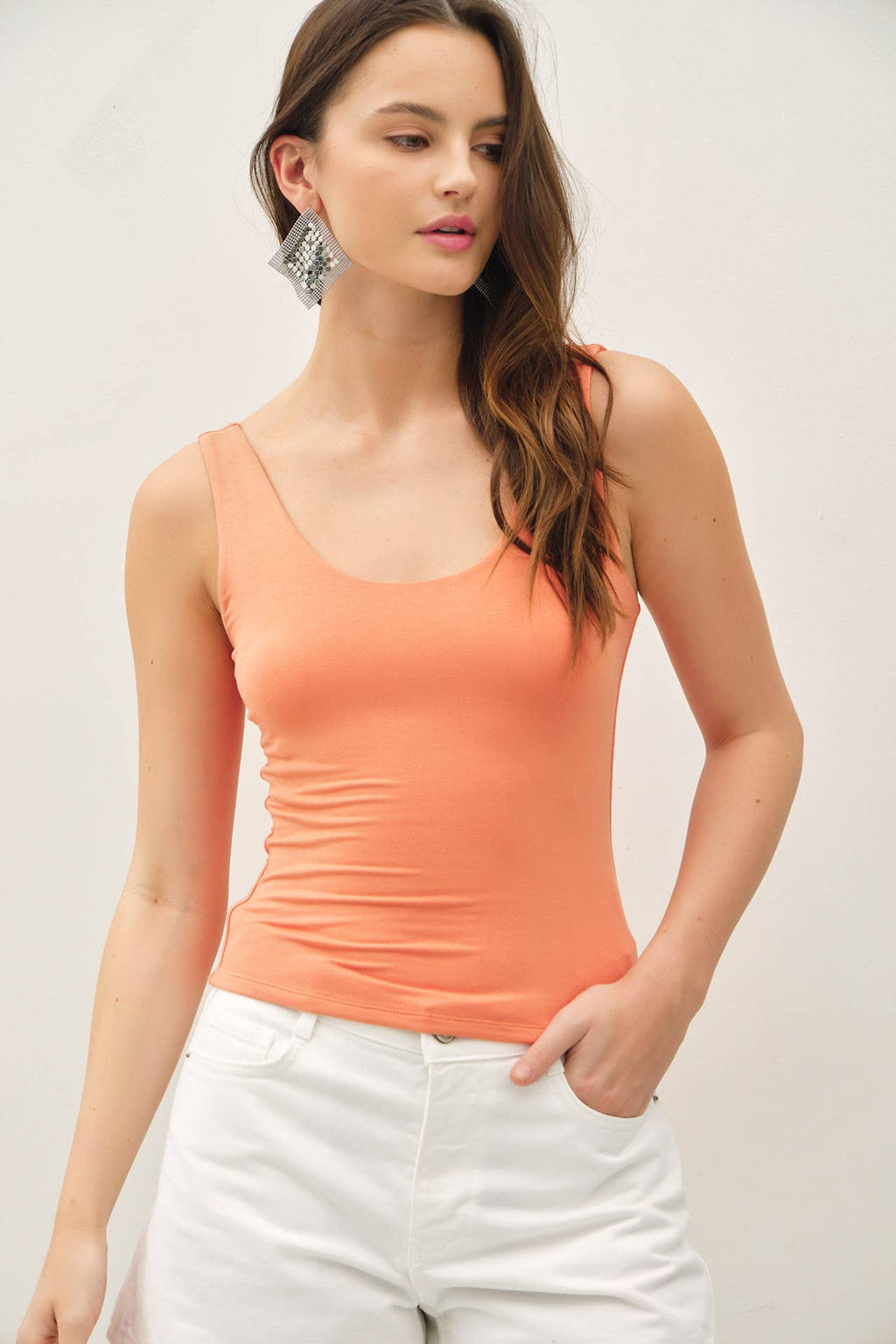 NEW SHADE[SOFT CORE] BASIC SCOOP NECK TANK