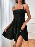 Women’s Smocked Spaghetti Strap Tiered Mini Dress