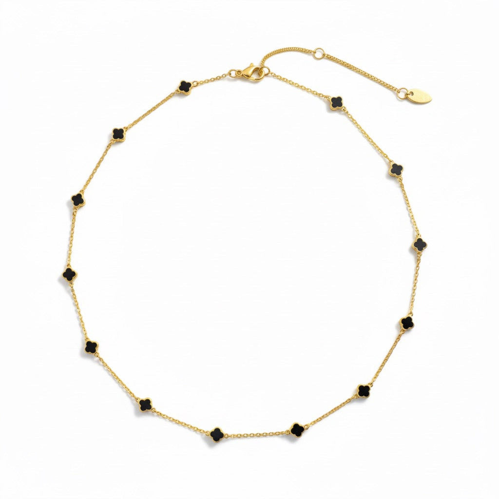 Petite Colored Clover Necklace