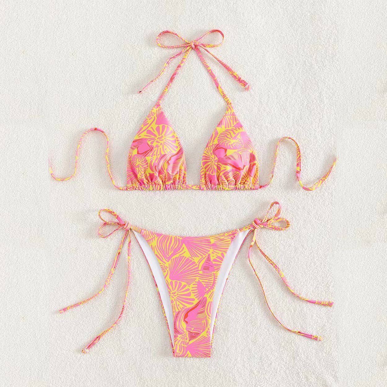 2 Piece Flower Print Bikini Swimsuit