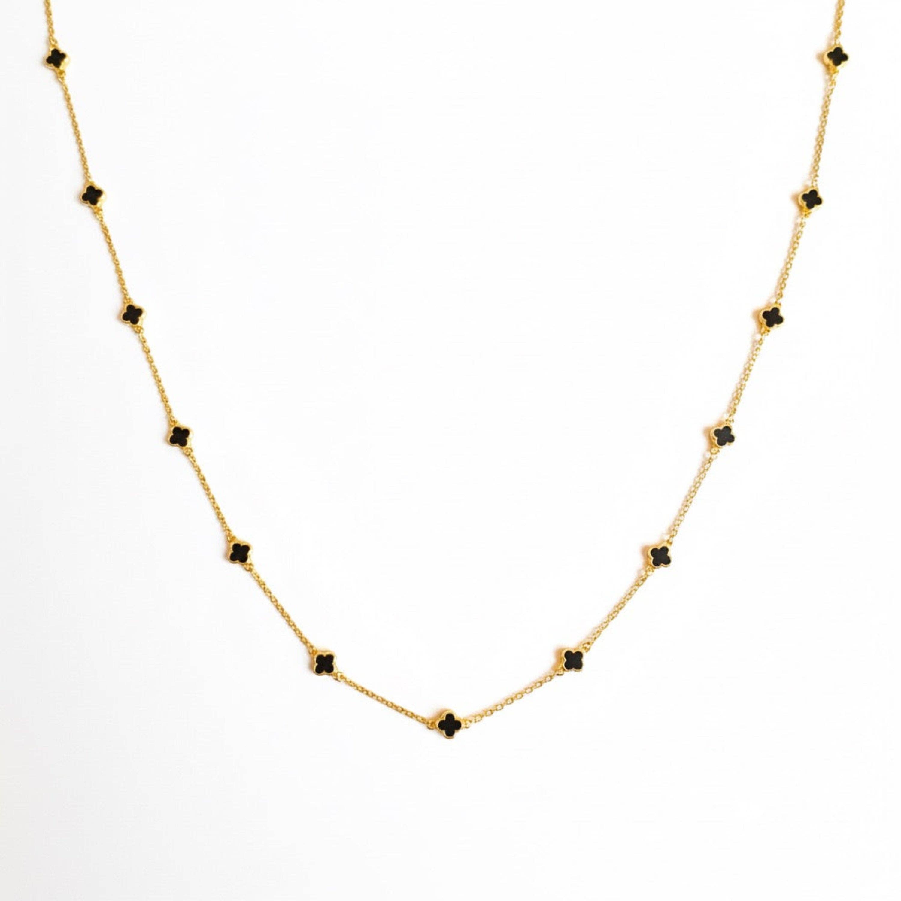 Petite Colored Clover Necklace