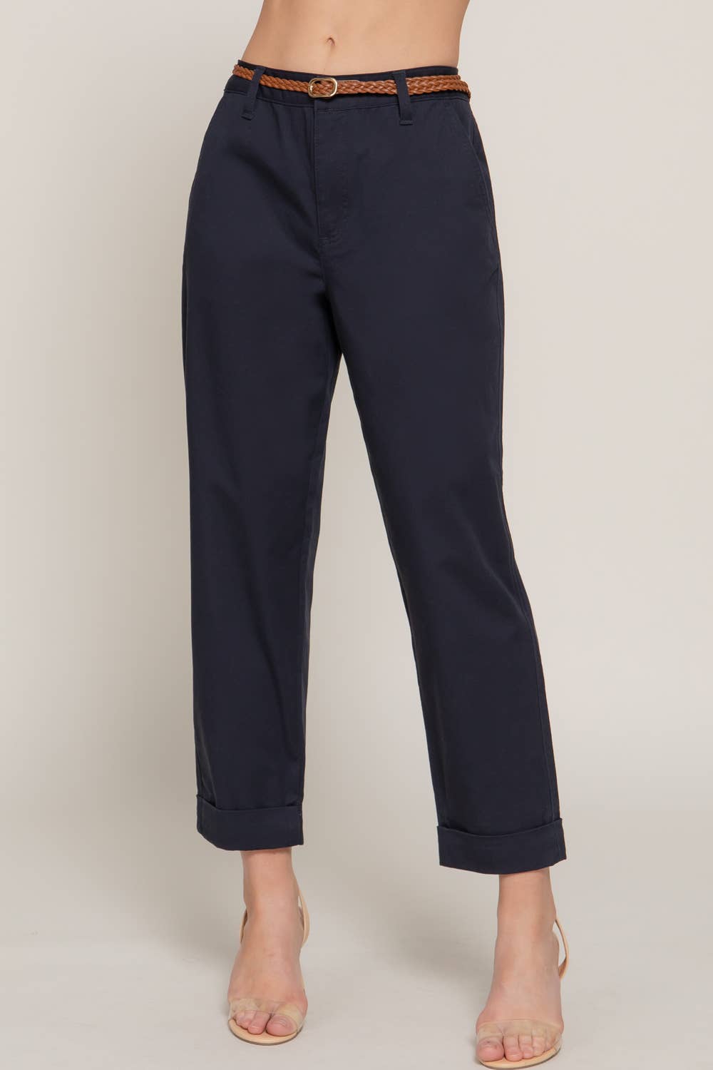 Chino Pants with Braided Belt