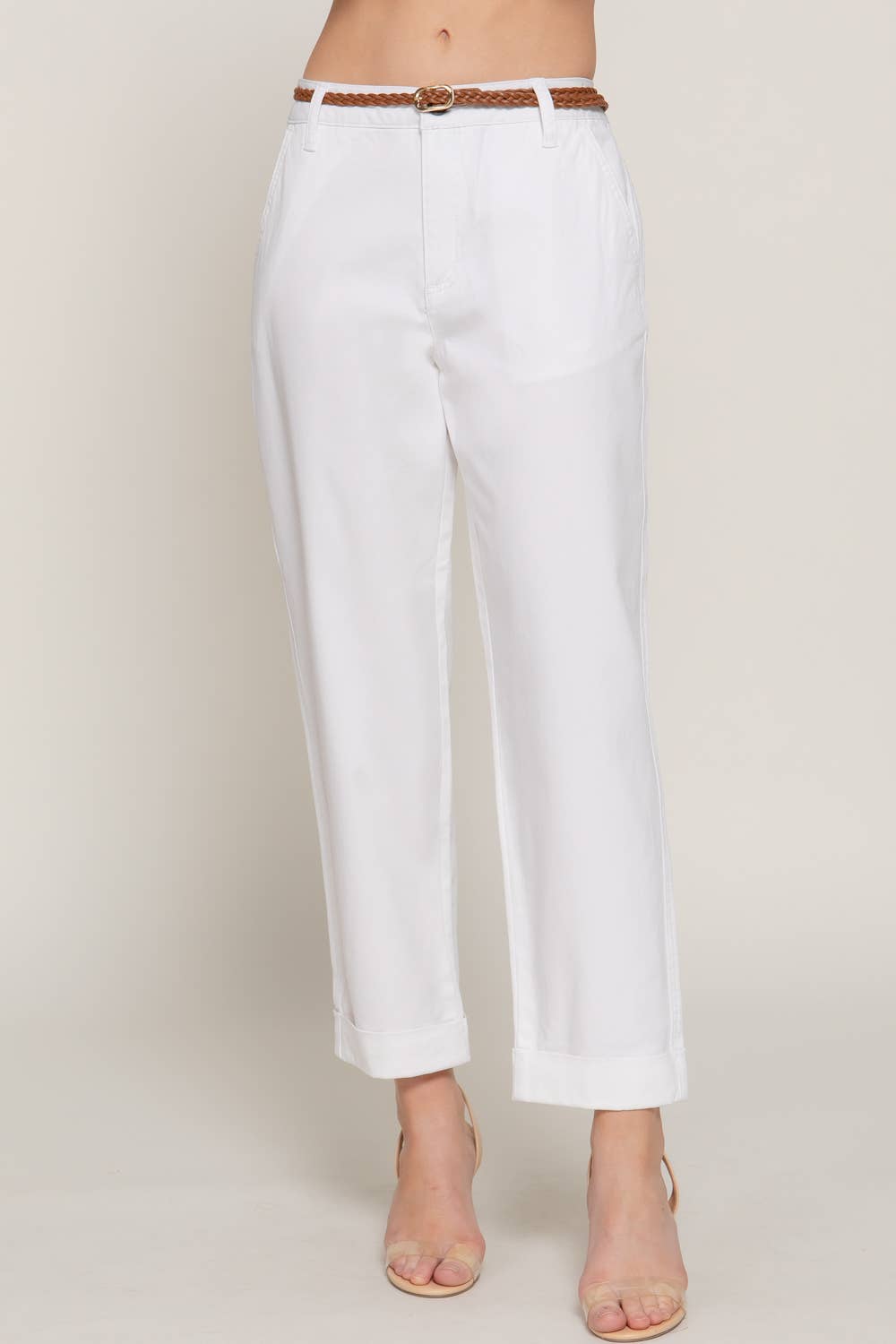 Chino Pants with Braided Belt