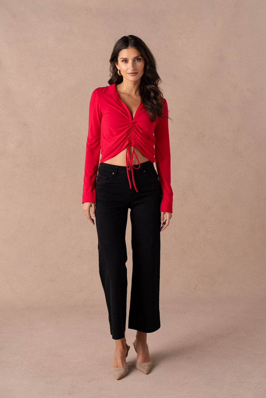 7/8 wide leg jeans with sewn hem