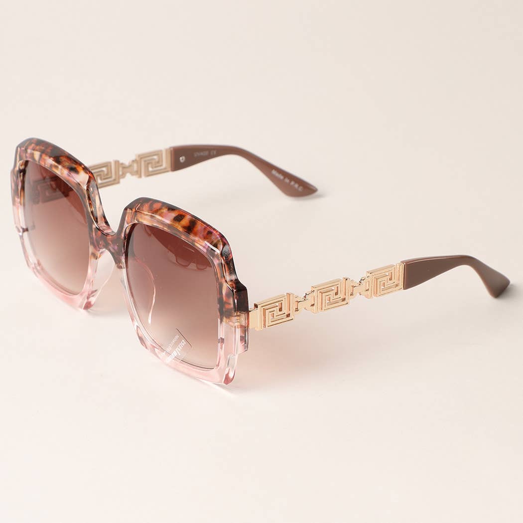 Large Square Shape Mix Color Frame Sunglasses