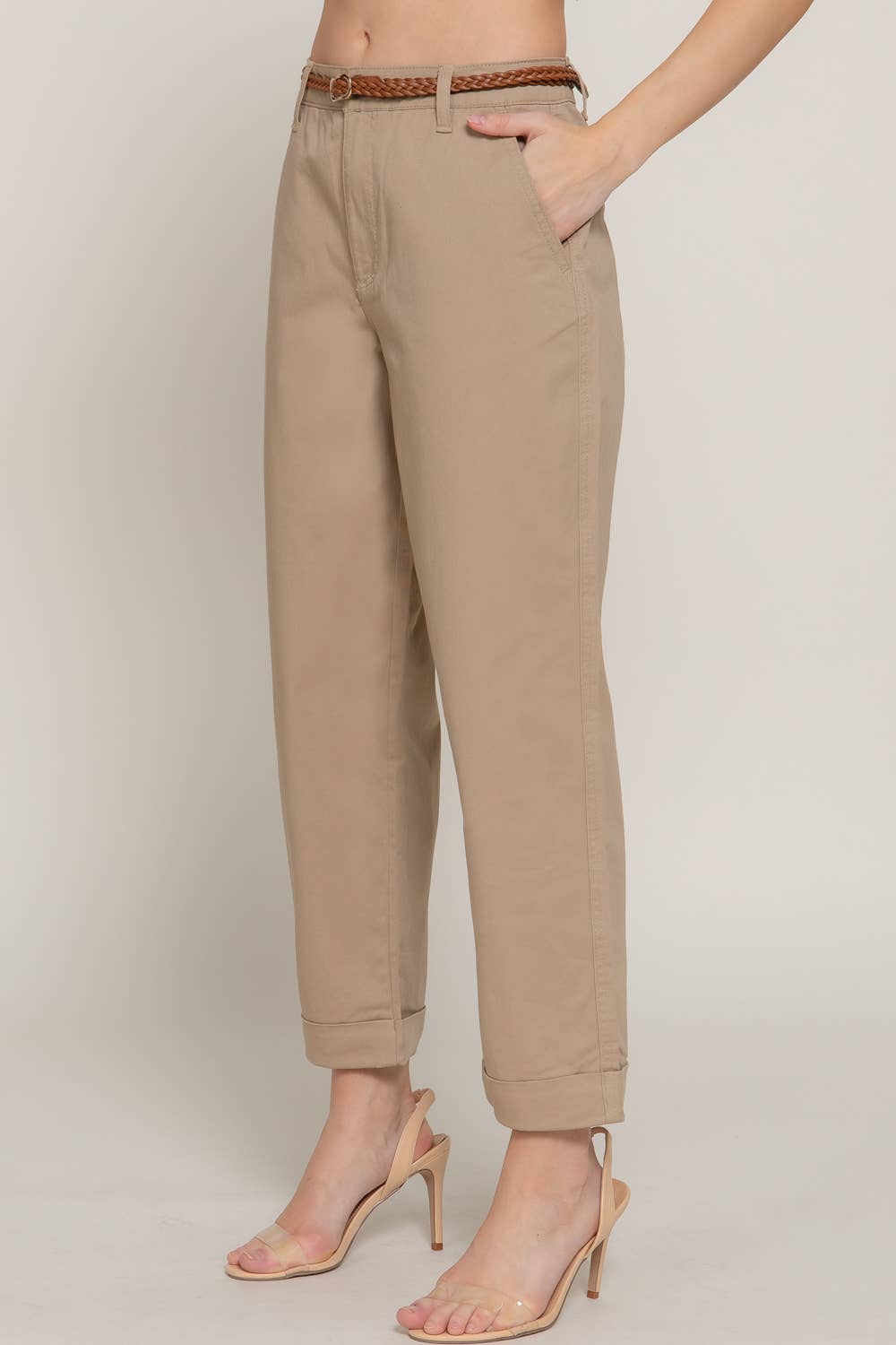 Chino Pants with Braided Belt
