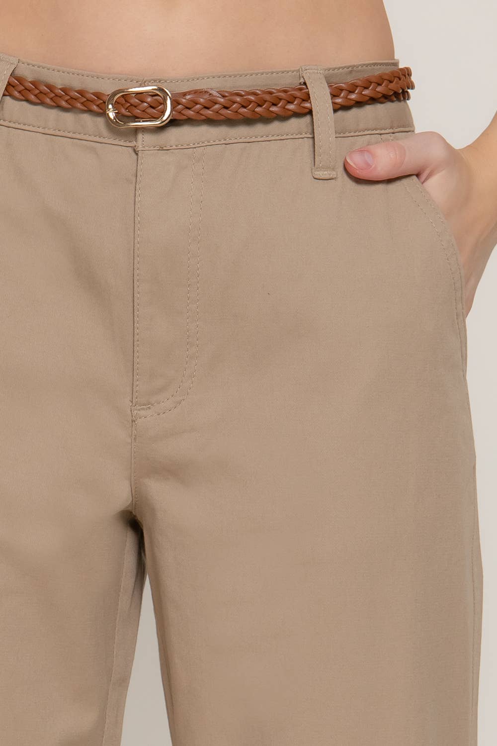 Chino Pants with Braided Belt