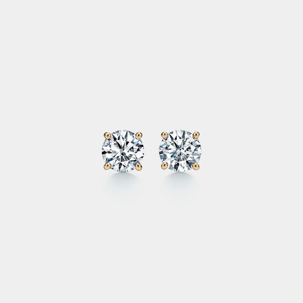 Four-Prong Moissanite Stud Earrings in 925 Sterling Silver