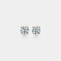 Four-Prong Moissanite Stud Earrings in 925 Sterling Silver