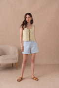 Mom-style denim shorts: Bleu ciel / XS