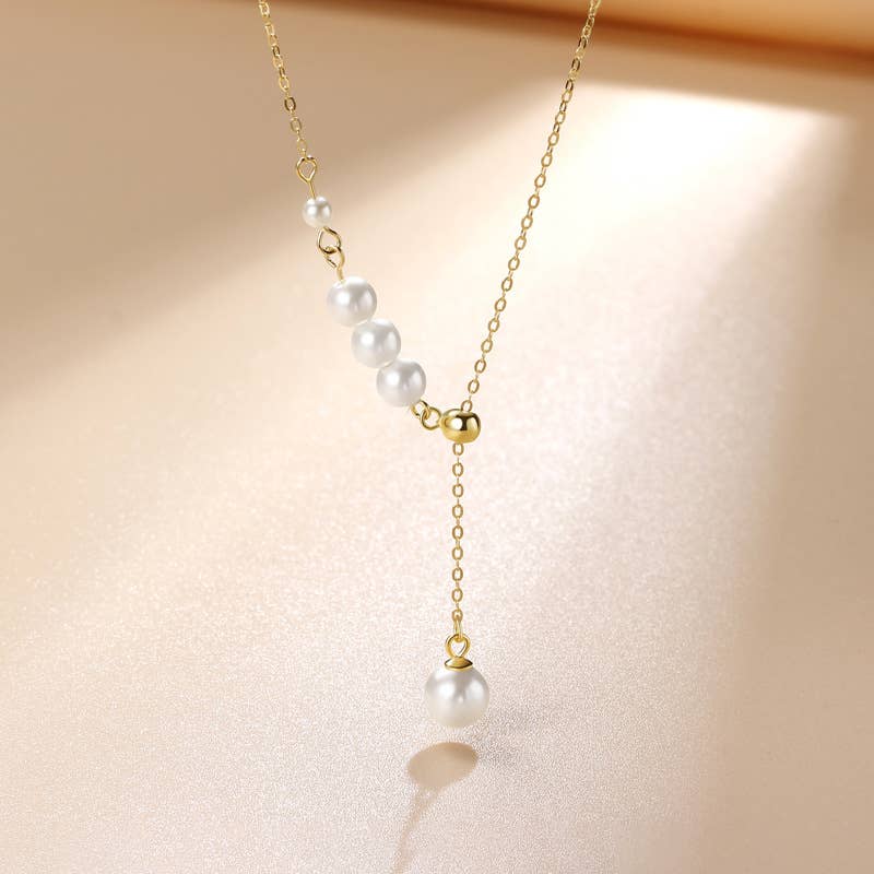 Simple Elegant Pearl Pendant Necklace in 925 Sterling Silver