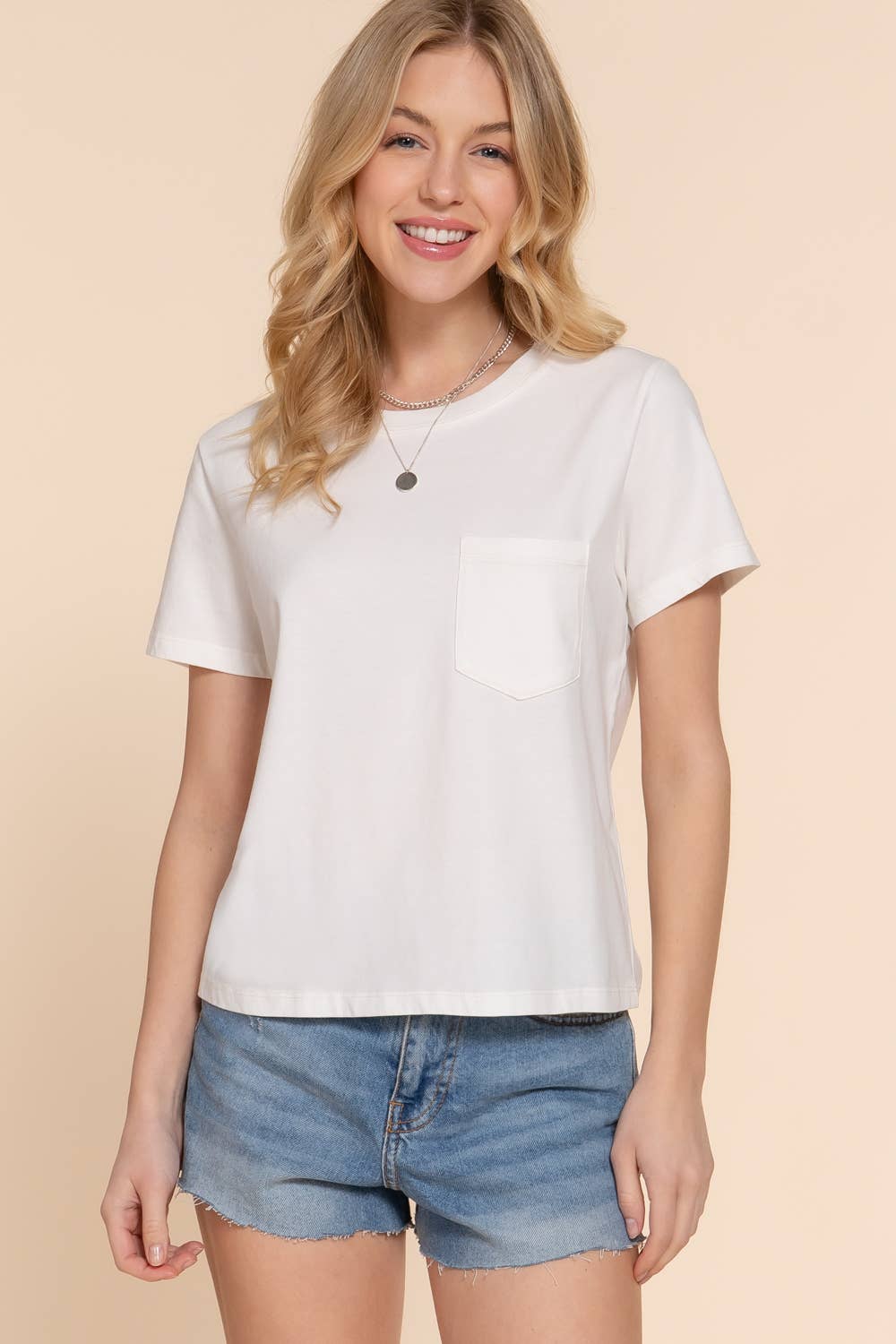 Short Sleeve Garment Dye Knit Top